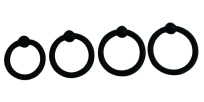 Silicone Ring Set A:25mm B:28mm C:30mm D:32mm - Cock Rings