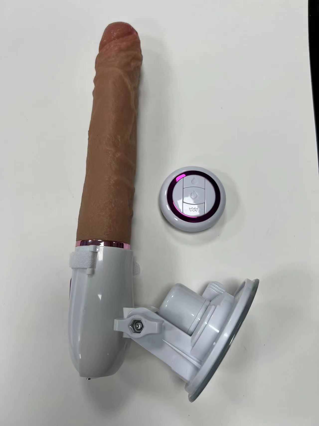 Telescopic, swinging, heating, vibration, with remote control. * silicone *3.9*21cm *434g