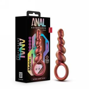 Anal Adventures Matrix - Spiral Loop Plug - Copper — 2