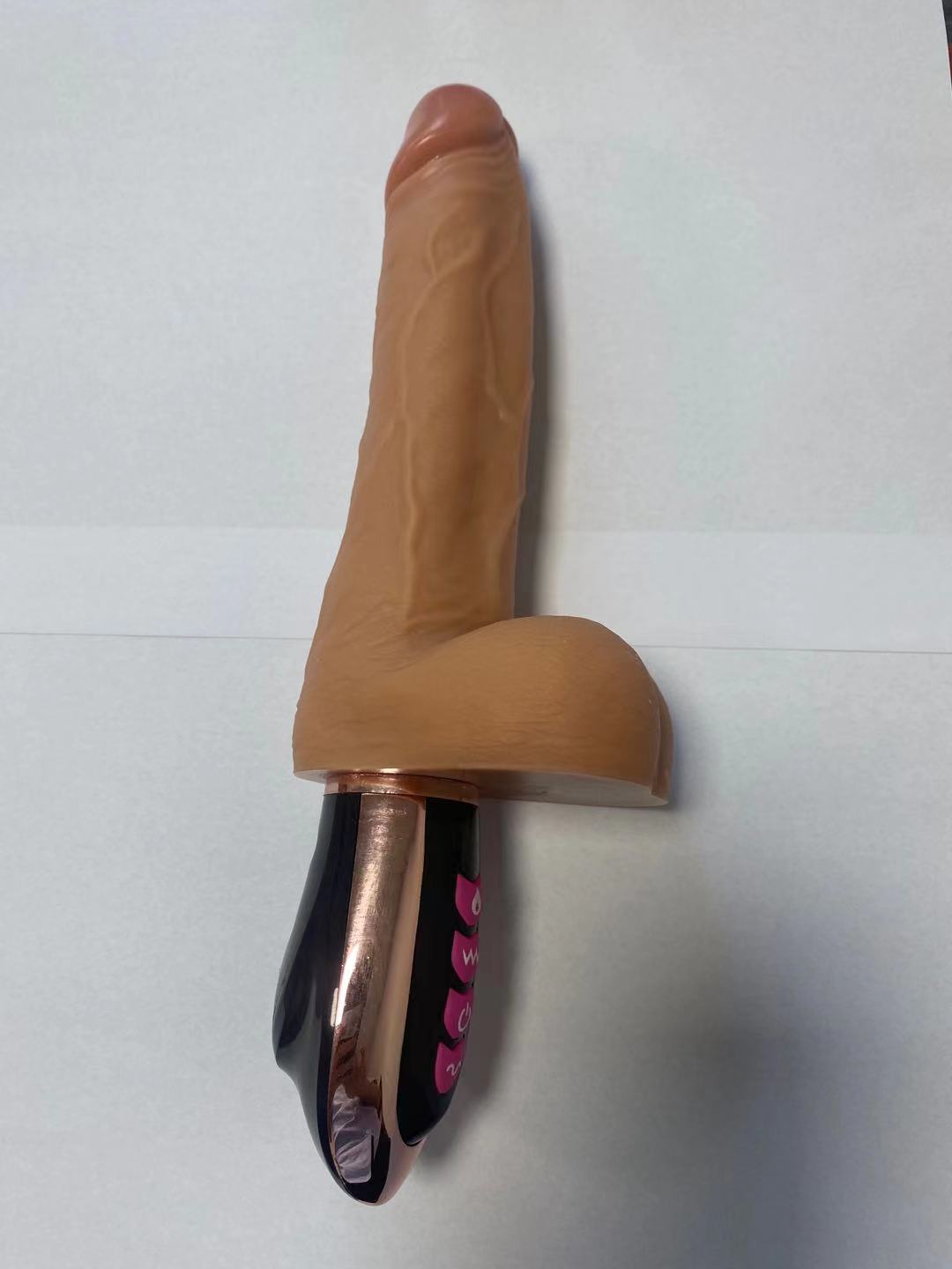 Telescopic Swinging Heating Vibrating Silicone Massager with Remote Control 28cm - Dildos
