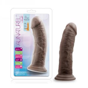 Au Naturel 8 Inch Dildo with Suction Cup - Chocolate