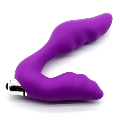 Anal plug * 100% waterproof medical silicone * Silent, <40dB * Single frequency vibration (button cell) * Color: purple *145*55MM