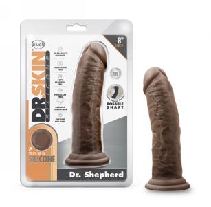 Dr. Shepherd 8 Inch Silicone Dildo with Suction Cup - Chocolate