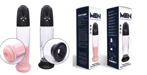 Rechargeable Masturbator Penis Pump with Flesh Sleeve - Penis Pumps