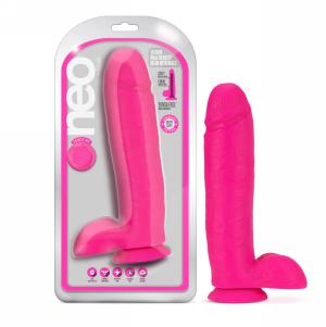 Neo 10 Inch Dual Density Dildo - Neon Pink