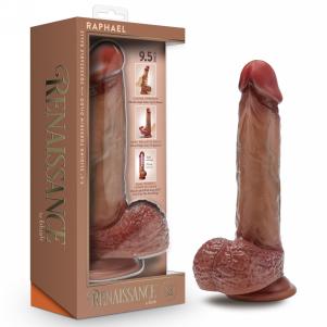 Raphael - 9.5 Inch Sliding Skin Dildo with Squeezable Balls - Tan — 2