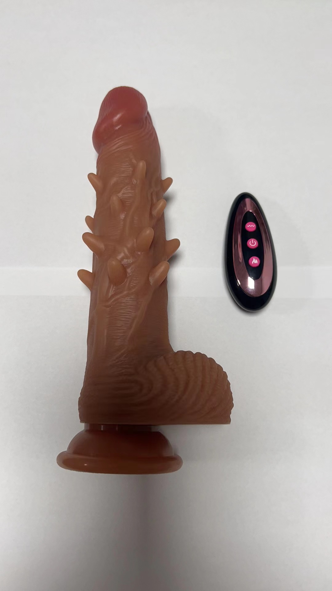 Telescopic, swinging, heating, vibration, with remote control. * silicone *4.0*22CM *387g