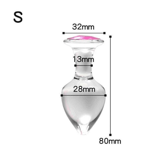 TB-A275A Small Transparent Glass Butt Plug