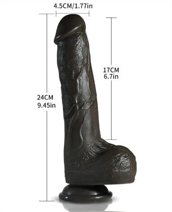 Simulation Vibrating Dildo 24cm Liquid Silicone - Realistic
