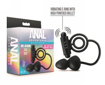 Anal Plug with Vibrating C-Ring