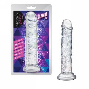 Naturally Yours Glamor Glitter Dildo - Sparkling Clear