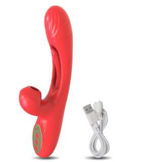 Sucking Vibrator with 10 Vibration, 10 Patting, and 10 Sucking Modes