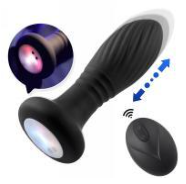 Thrusting anal plug with lighting