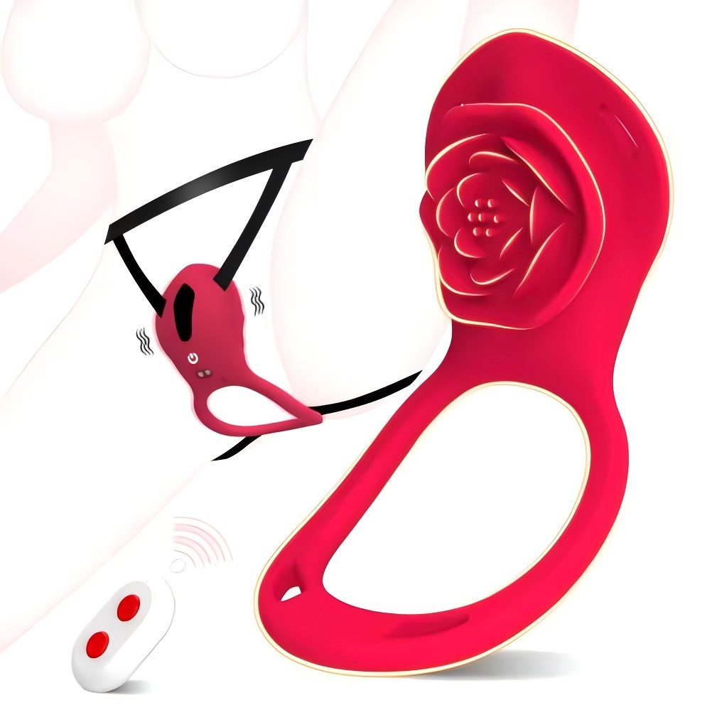 Rose-shaped male vibrating ring
