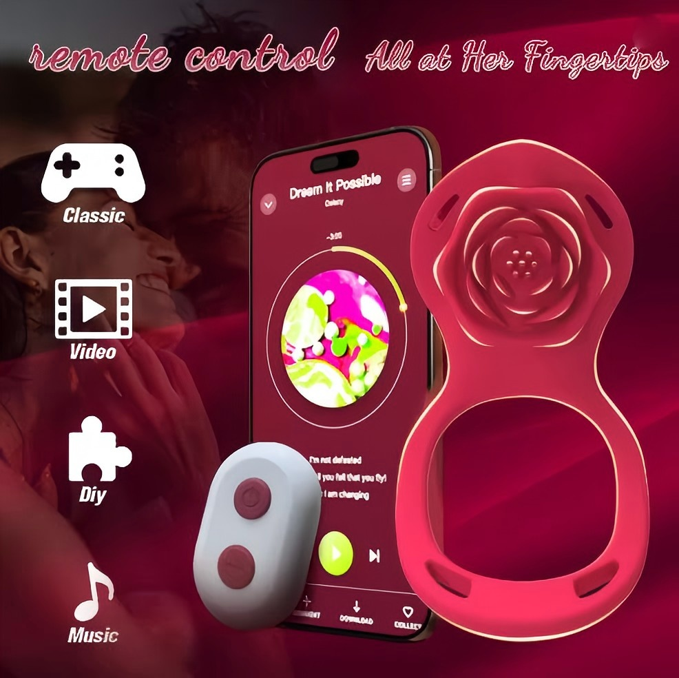 Rose-shaped male vibrating ring