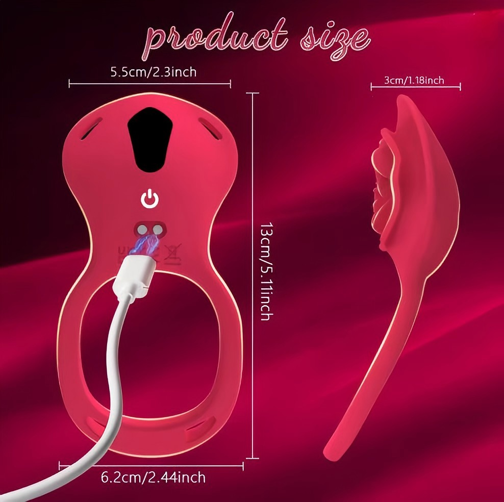 Rose-shaped male vibrating ring