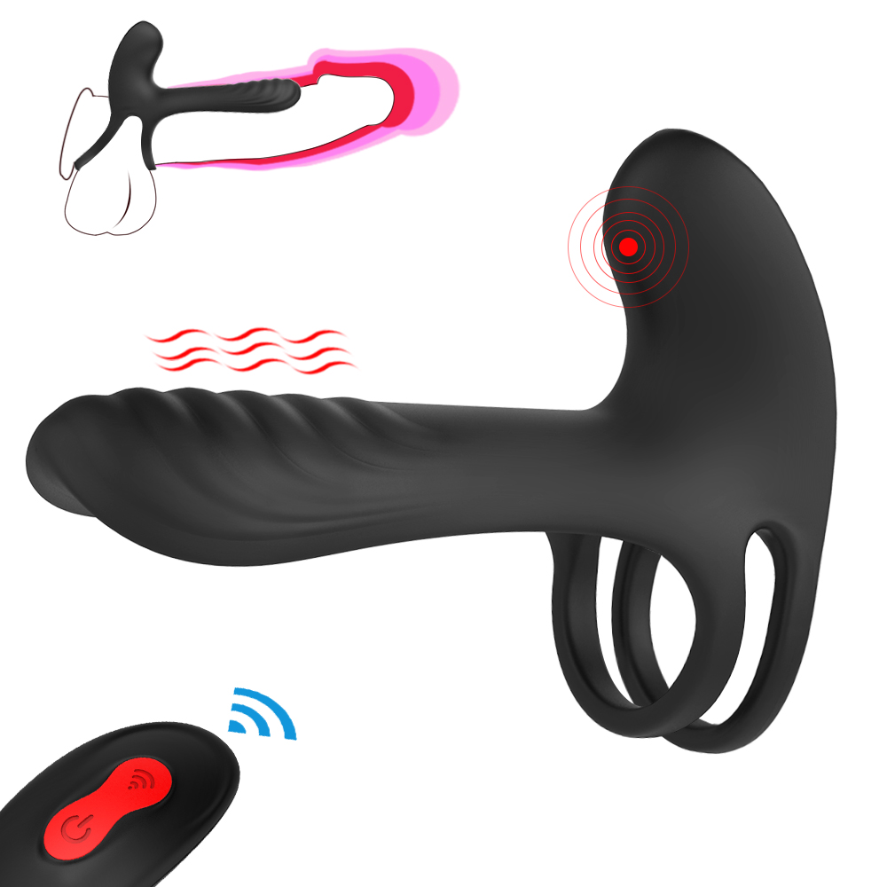 Male remote-controlled vibrating sex ring