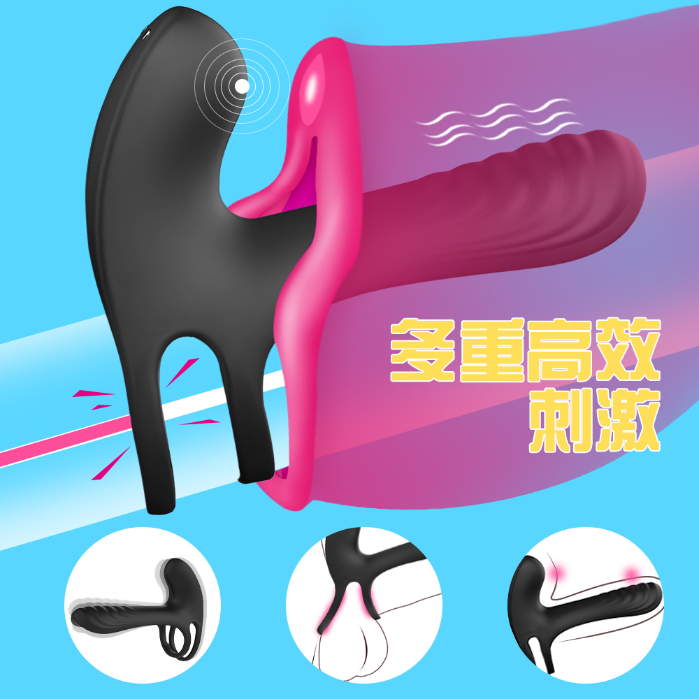 Male remote-controlled vibrating sex ring