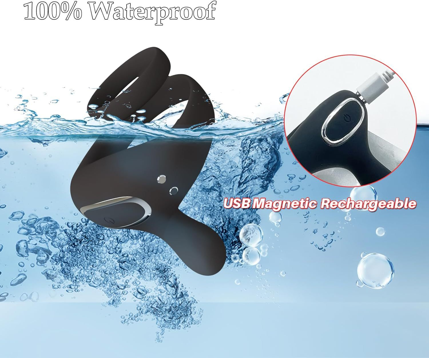 Remote-controlled vibrating lock ring for male use, vibrating massage and delay ring