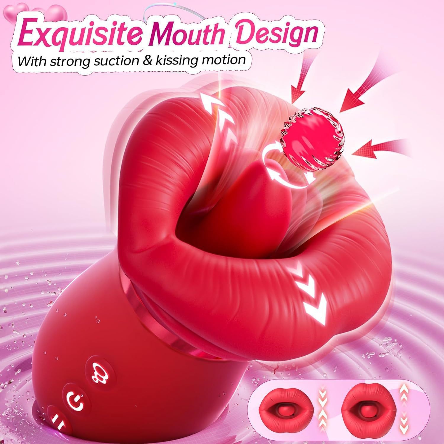 Vibrator with Licking, Sucking, and Gentle Biting Action for Women