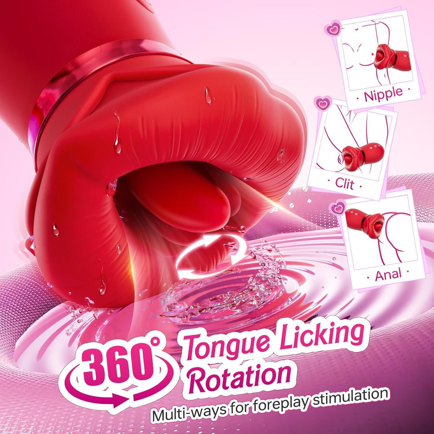 Vibrator with Licking, Sucking, and Gentle Biting Action for Women
